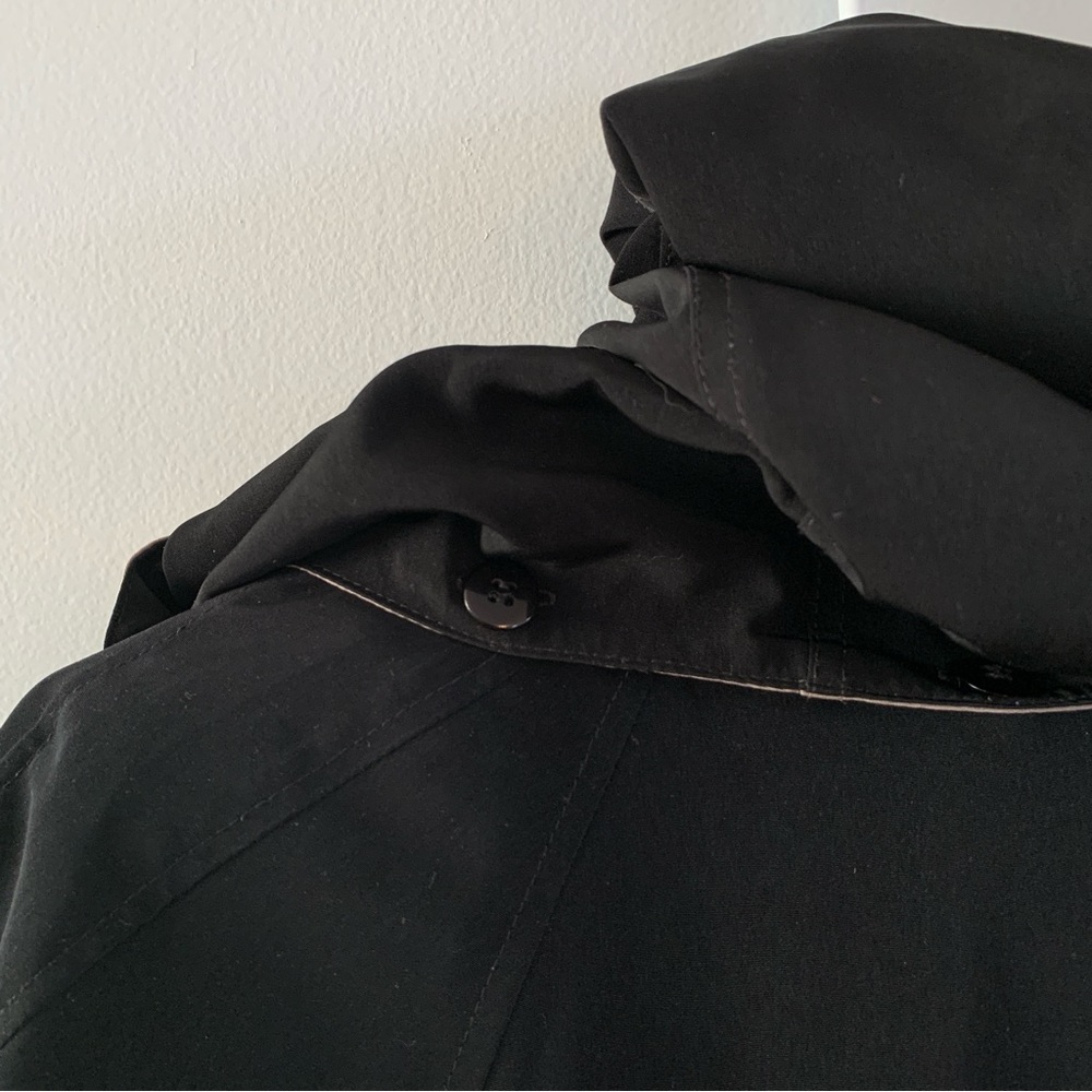 Black Spring Jacket Size Small Removable Hood Outbrook Mid Length Long Sleeve - Picture 7 of 7